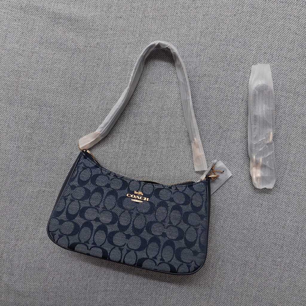 coach coc teri shoulder bag denim chambray