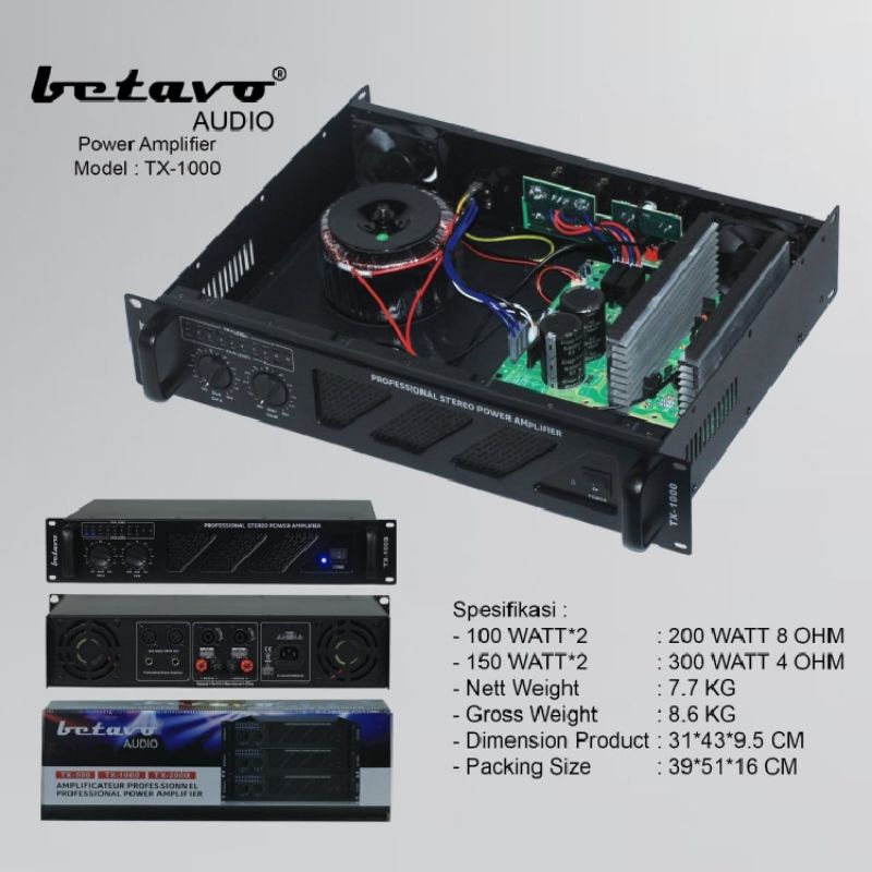 Power amplifier Betavo Audio TX-1000 original ampli Betavo TX1000