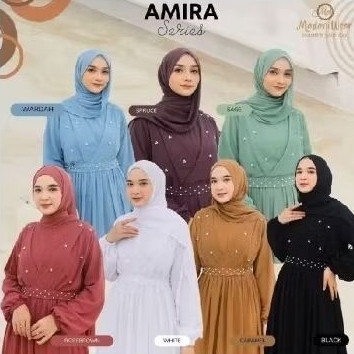 dress gamis muslimah amira baju formal wisuda elegan