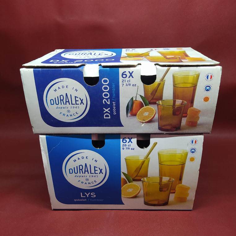 Duralex Lys Amber Tumbler 280ml - Gelas Minum Tahan Panas - Tempered Glass Original Duralex