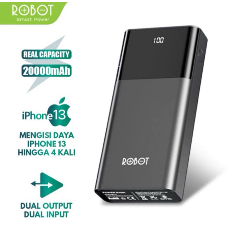 ROBOT POWERBANK 20000mah RT-22 Dual port Original