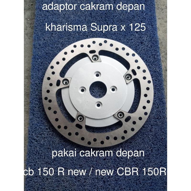 adaptor cakram depan kharisma supra x125 wave 125 pakai cakram depan cbr 150 new cb 150r new lubang 