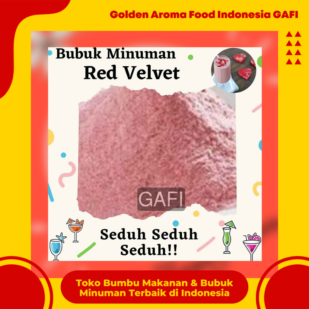 

GAFI Food Bubuk Minuman Rasa Red Velvet 1 Kg Enak Murah Halal, Red Velvet Drink Powder 1Kg