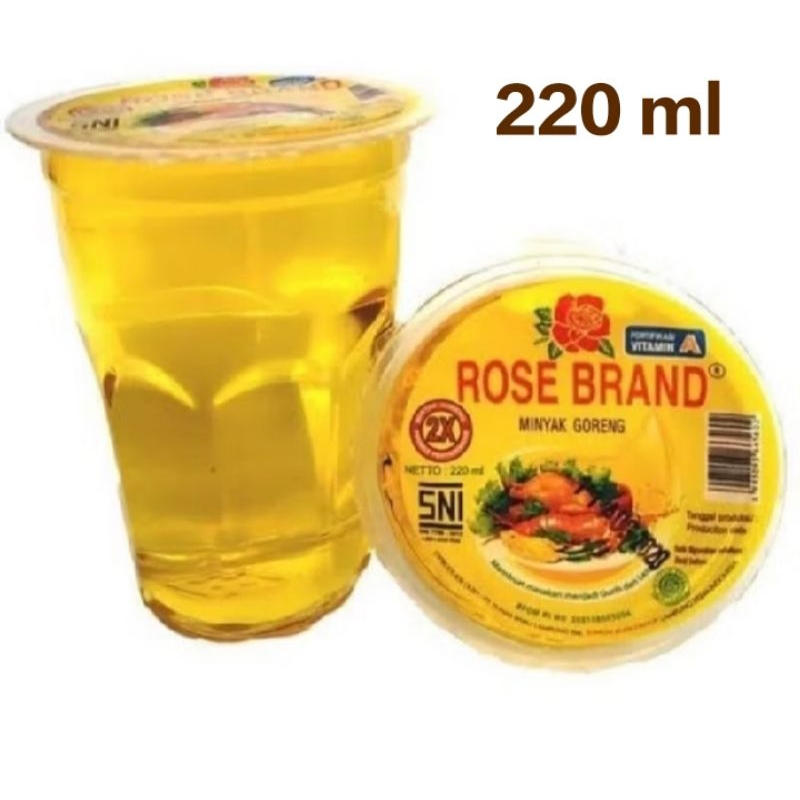 

Minyak goreng rose brand cup /gelas 220 ml x 10 pics