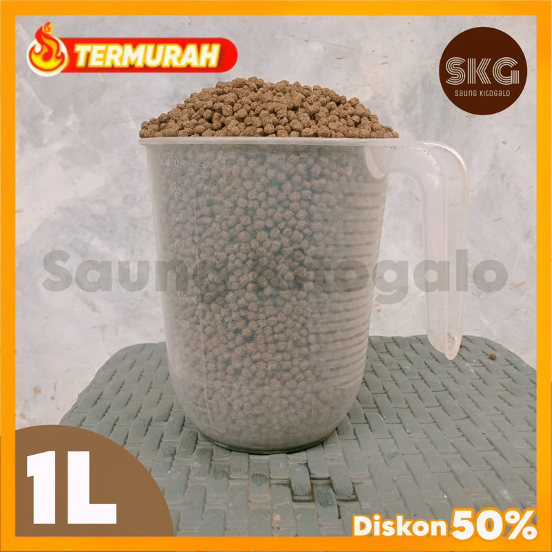 Pakan Ikan Lele Pelet Ikan Nila Mas Gurame Protein Tinggi Cepat Besar 1 Liter