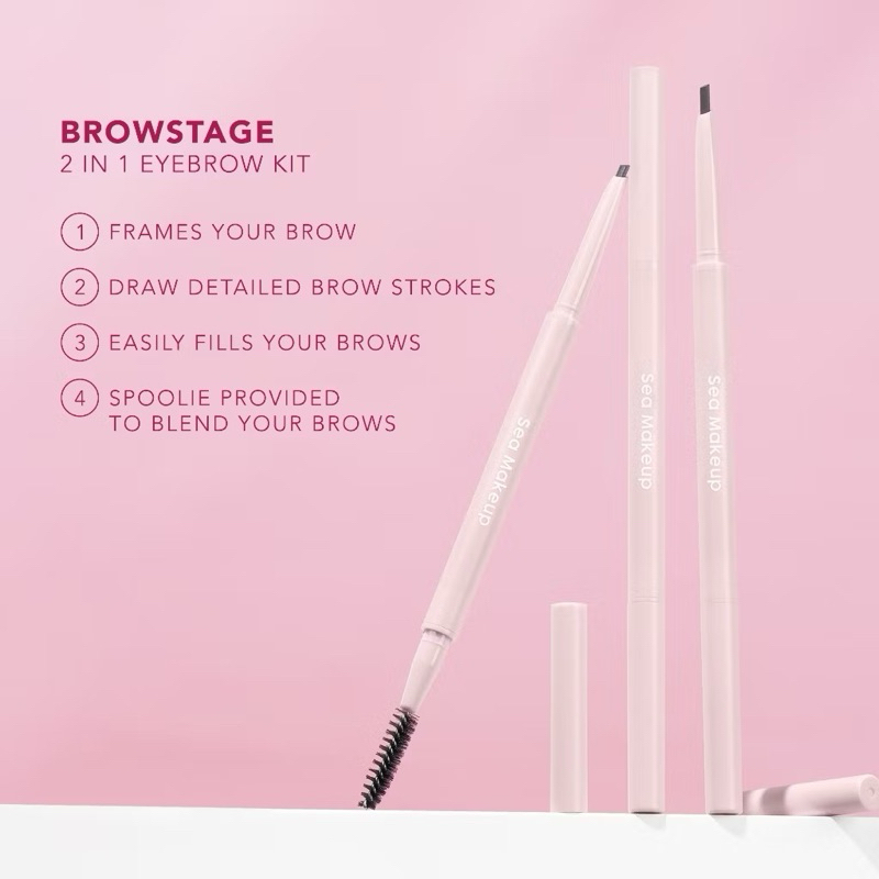 sea makeup browstage  2 in 1  Micro pencil For Acne Skin alis