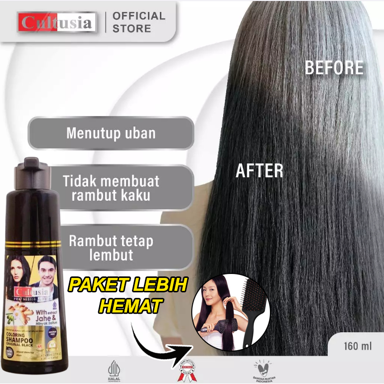 Sampo Penghilang Uban Shampoo Black Herbal Natural Penghitam Rambut