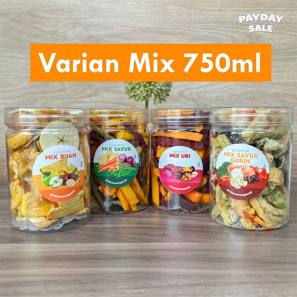 

750ml MIX SEMUA VARIAN KERIPIK SAYUR / BUAH