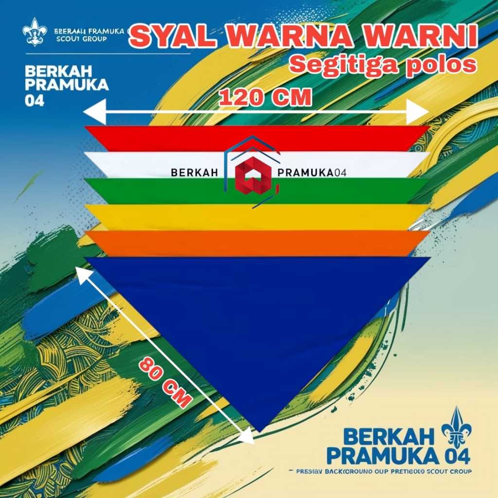 Slayer scraft syal leher segitiga polos warna warni bahan kain katun panjang 120cm