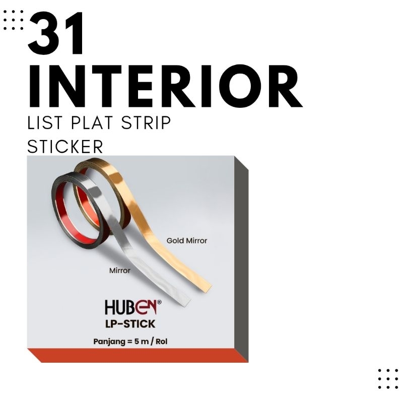 LIST FLAT STICKER STAINLESS GOLD