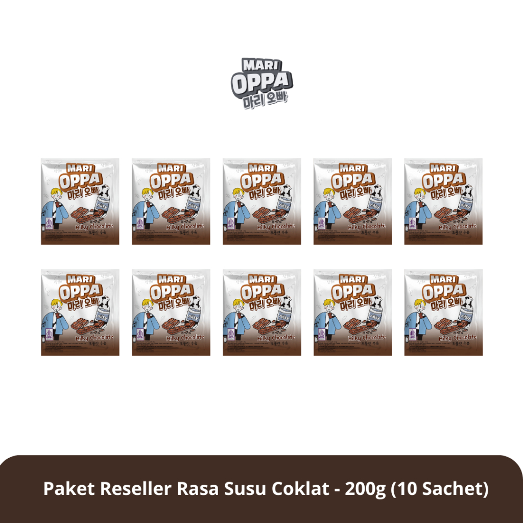 

MARI OPPA - Minuman Serbuk Rasa Susu Coklat - Paket Reseller (10 X 20 GRAM)