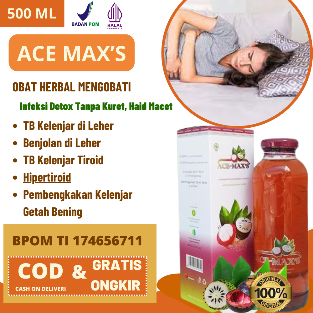 ACE MAX Obat Herbal Alami Kulit Manggis & Daun Sirsak 100% Asli | Bantu Mengobati Infeksi Detox Tanp
