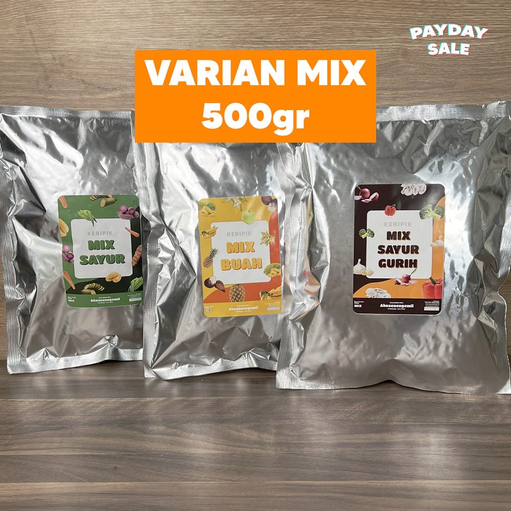 

500gr MIX SEMUA VARIAN KERIPIK SAYUR/BUAH