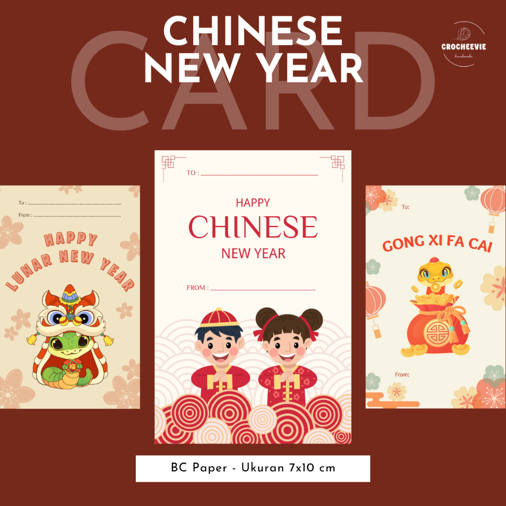 Kartu Ucapan Imlek / CNY - Chinese New Year Card / Gong Xi Fa Cai | Gift Card | Kado | Hampers | Had