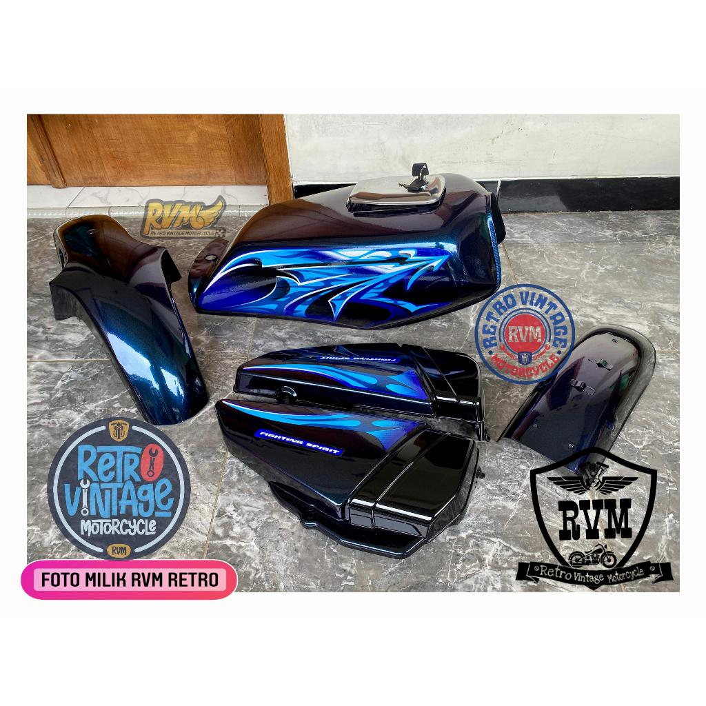 tengki body yamaha rx king bunglon set striping tangki set rx king 2006 bunglon