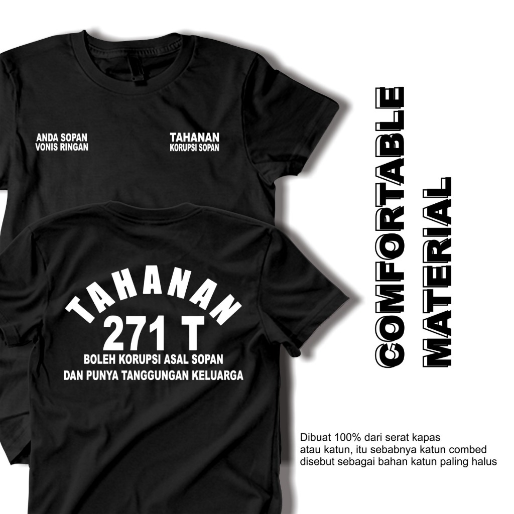 BAJU DISTRO T-SHIRT TAHAN 271 T BAJU PRIA WANITA 30S BAHAN COTTON COMBAD SABLON DTF