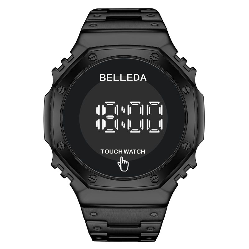 Belleda Jam Tangan Pria SN 9420 Toch Screen Rantai Stainless Anti Air Digital Bergaransi