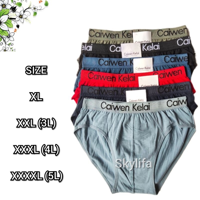 3 PCS Celana Dalam CkCk Pria Karet Boxer Dewasa Bahan Katun Big Size XL XXL XXXL XXXXL 3L 4L 5L