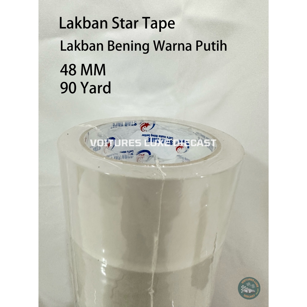 

VLD - Lakban OPP 1 PCS dan 6 PCS Lakban Bening Warna Putih/Clear Merek Star Tape 48 MM x 90 Yard Kuat Lengket