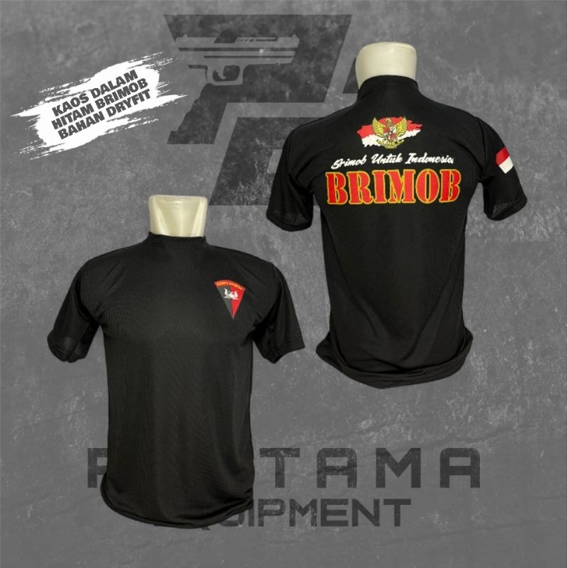 KAOS DALAM HITAM BRIMOB DRYFIT/ KAOS DALAM HITAM BRIMOB / KAOS DALAM