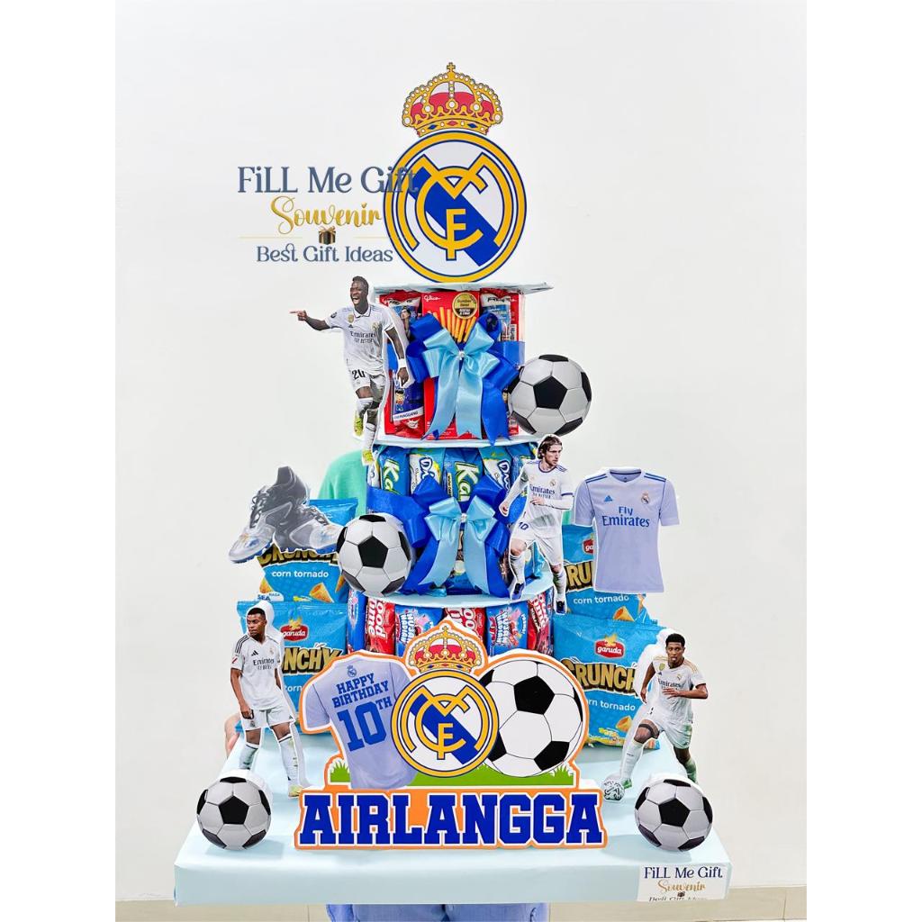 

Real Madrid Sepak Bola Club - Jumbo Snack Tower Birthday / Snack Tart Ulang Tahun