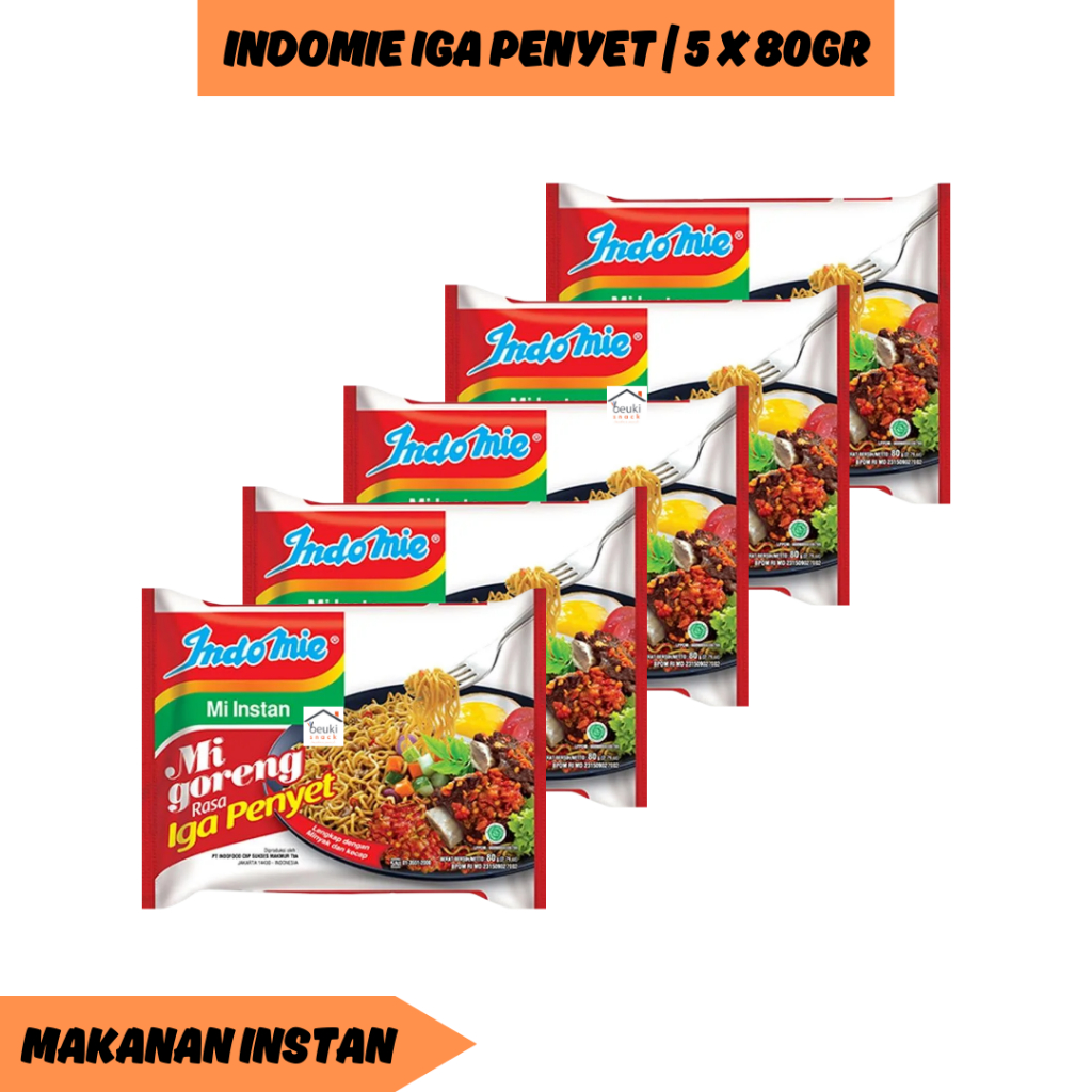 

5PCS Indomie Goreng Iga Penyet Lengkap dengan Minyak dan Kecap