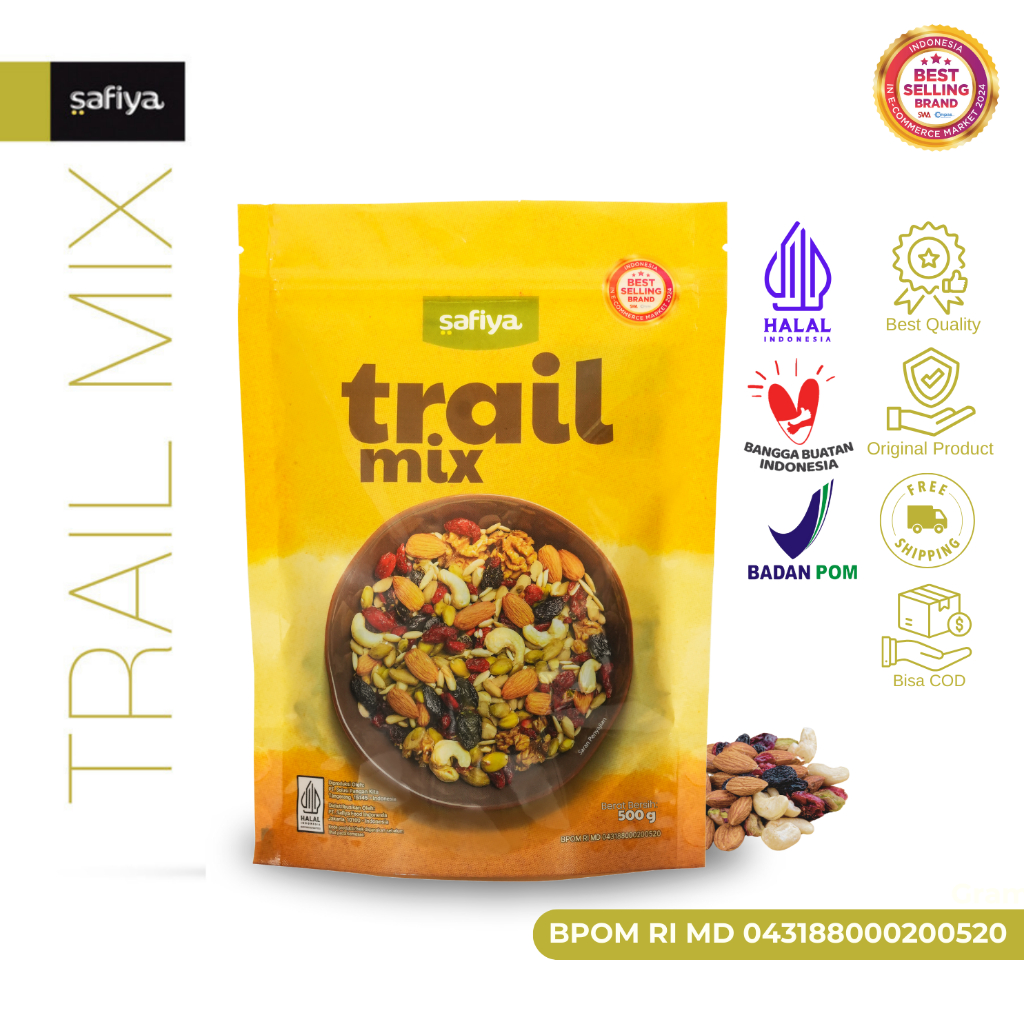 

Safiya Trail Mix Original 500 Gram Dried Fruit Roasted Premium