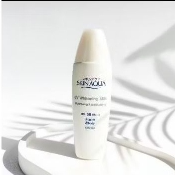 sunscreen skin aqua tutup putih uv whitening milk spf 50++