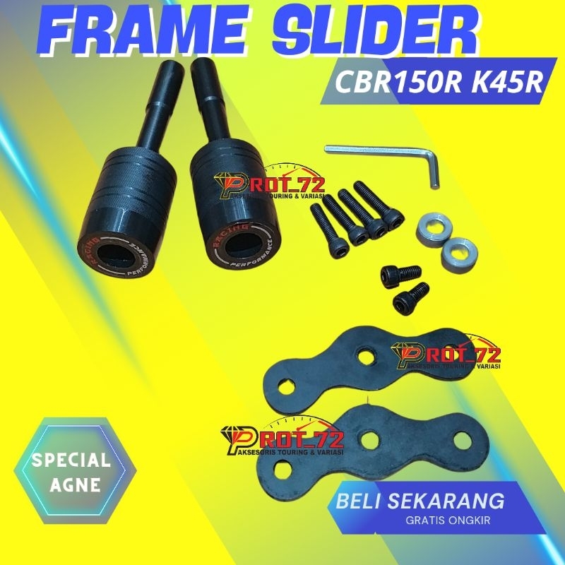 Frame Slider CBR 150R K45R 2021 Jalu Agna Full Hitam Aksesoris Variasi