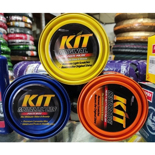 KIT WAX ORINAL POLISH 225 gr KIT WAX CAT BODY MOBIL ANTI KUSAM HAPUS BARET WAX KALENG KUNING ORINAL