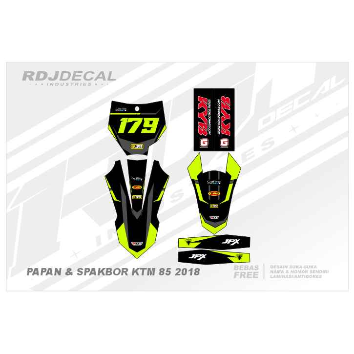 DECAL STICKER PAPAN KTM 85 2018 (007) DEKAL STIKER SPAKBOR DEPAN BELAKANG, ARM & COVER SHOCK NEW 201