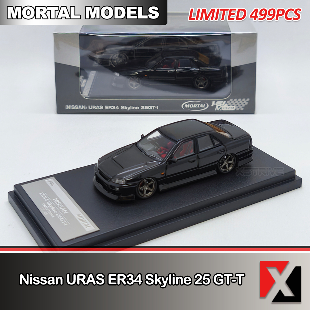 MORTAL 1:64 Nissan URAS ER34 Skyline 25GT-T Metallic Black