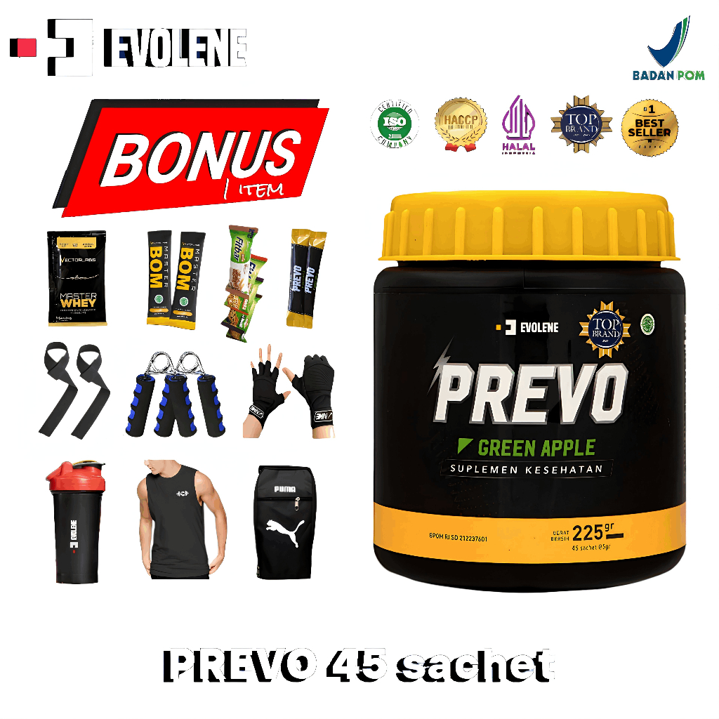 Prevo Green Apple 45 Serving Preworkout Evolene