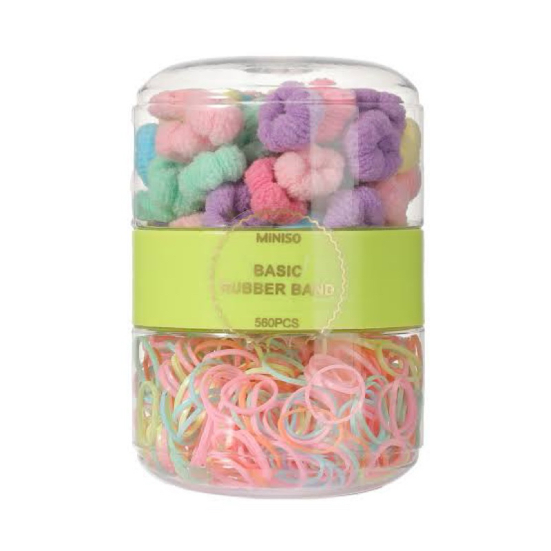 Miniso Basic Series Hamburger Hair Tie 560pcs/Miniso Ikat Rambut Anak