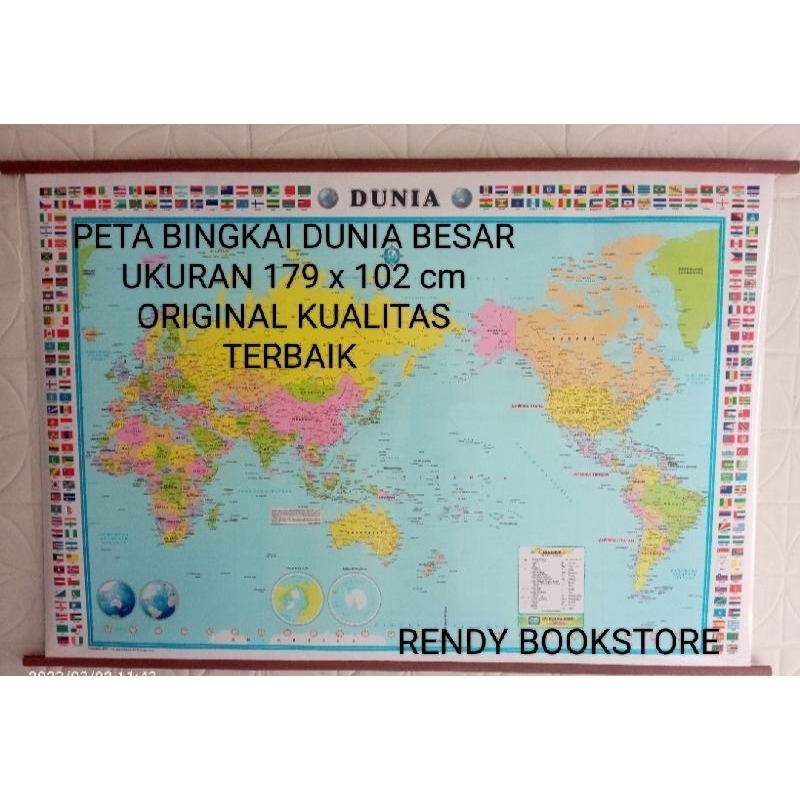 

PETA DUNIA BINGKAI UKURAN BESAR 179 x 102 CM