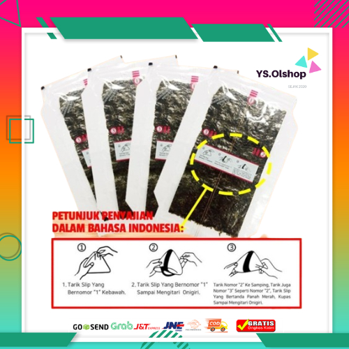 

JSF Nori Onigiri Java Super Food Rumput Laut JSF NORI Sushi Nori 5 Lembar - Food, Seaweed