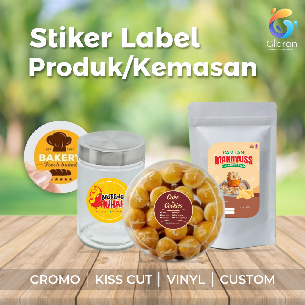 

[TERLARIS] Stiker Vinyl / Stiker Label Kemasan / Label Usaha Makanan / Label Minuman Tahan Air Custom