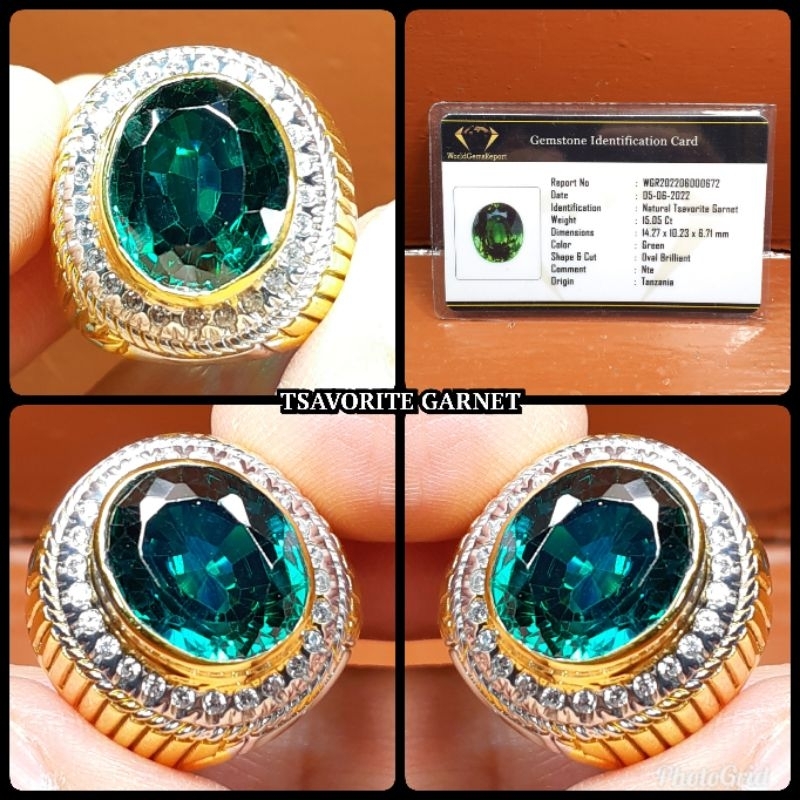 natural permata tsavorite garnet jumbo tanzania + memo lab