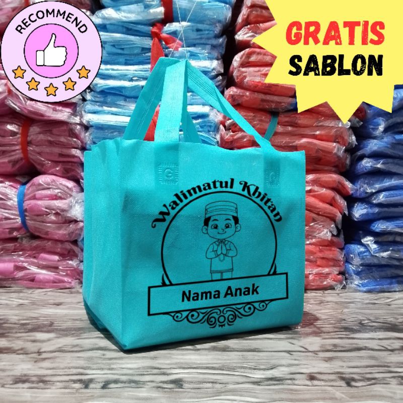 

Tas Berkat Hajatan Selametan Gratis Sablon Muat Box Nasi 20x20 cm