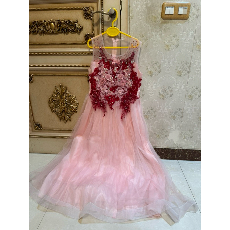 preloved long party dress handmade payet