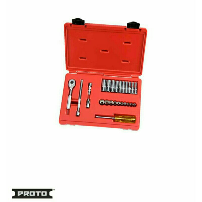 Proto 1/4" Drive 25 Piece Combination Socket Set - 12 Point-J47118