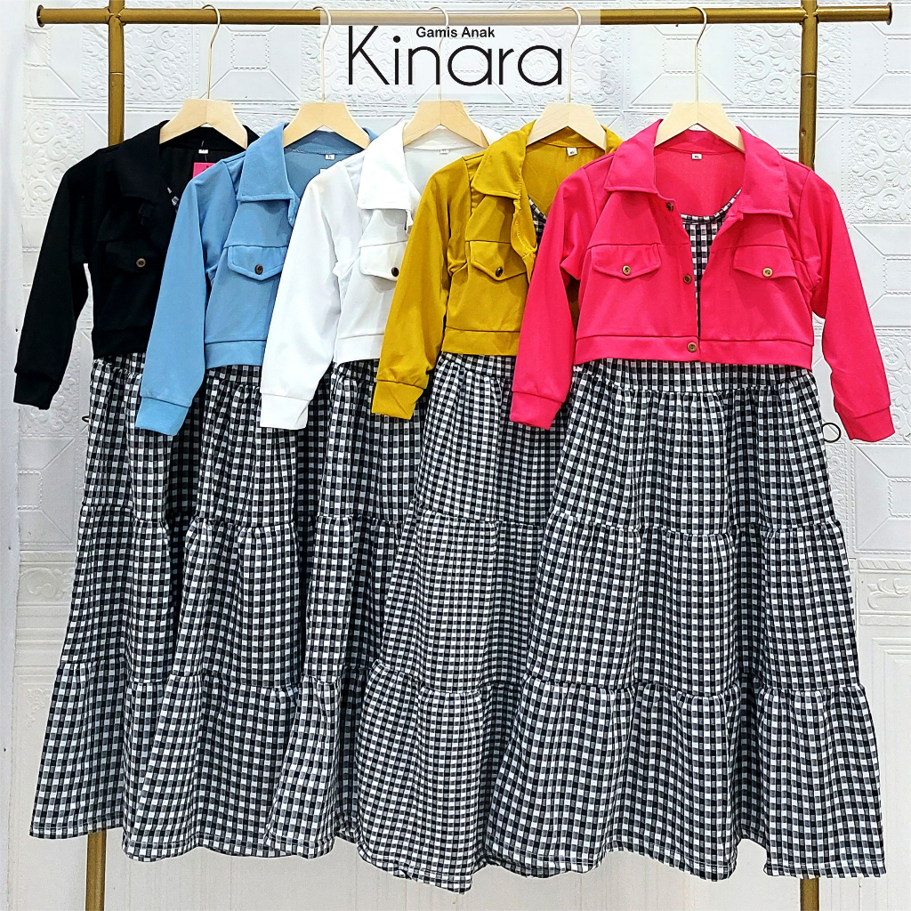 Kintan - Gamis dress baju rompi anak cewe perempuan wanita bahan kaos umur 1 2 3 4 5 6 7 8 9 10 11 1