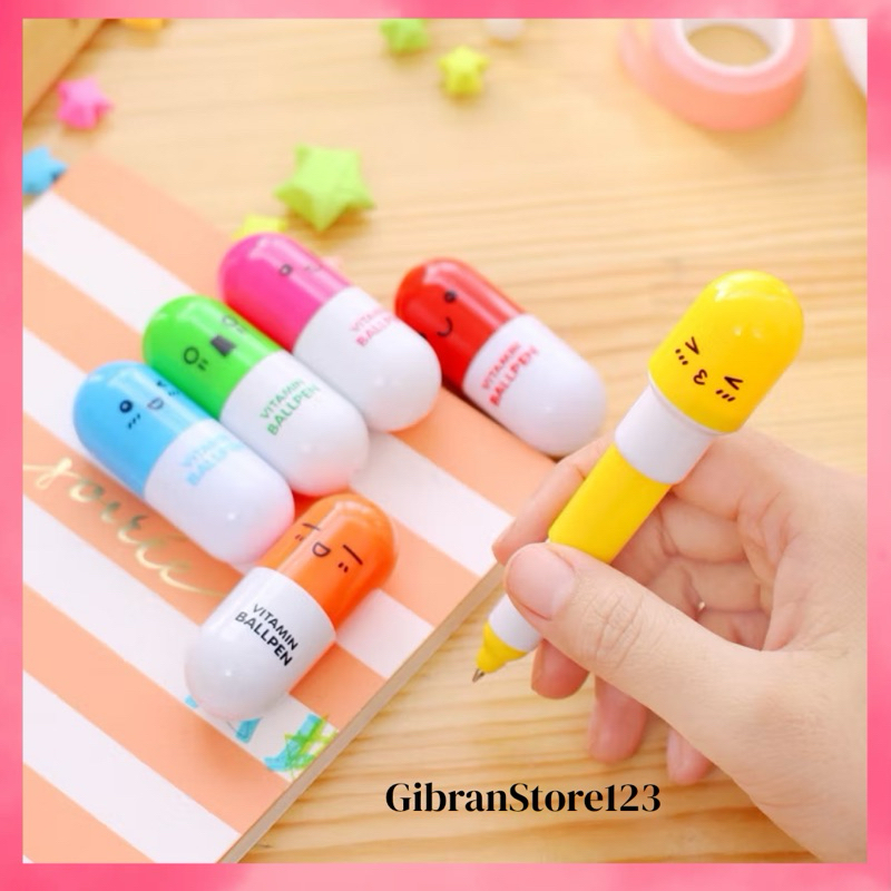 

Gibranstore123 Pulpen Emoticon Vitamin / Pen Unik / Pena Kapsul / Pulpen Stationary Souvenir Pernikahan