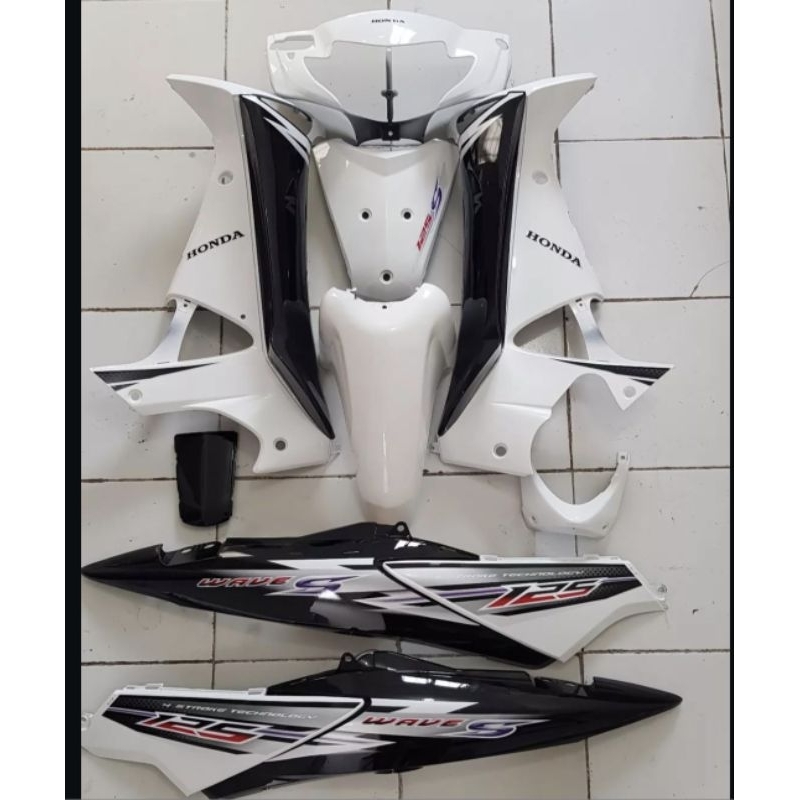 Cover body halus full set supra wave hitam putih honda supra 125 old wave thailand