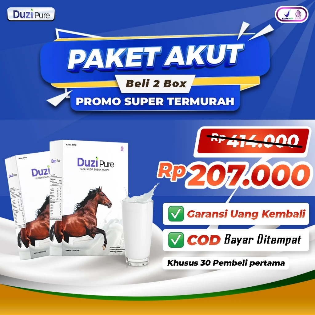 

Duzi Pure - Susu Kuda Lombok Bubuk 200 Gram 2 Box