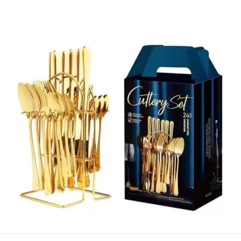 Sendok Set Sultan / Sendok Gold Stainlees Steel / Sendok Gold Set Mewah Sendok Sultan Set Elegan BAT