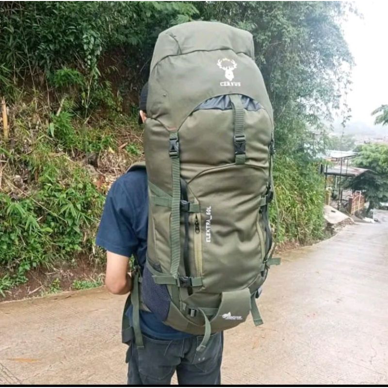 Tas Carrier Elektra 60Liter Tas gunung Cervus ORI Free Rain Cover Tas Hiking/Traveling/Camping/Outdo