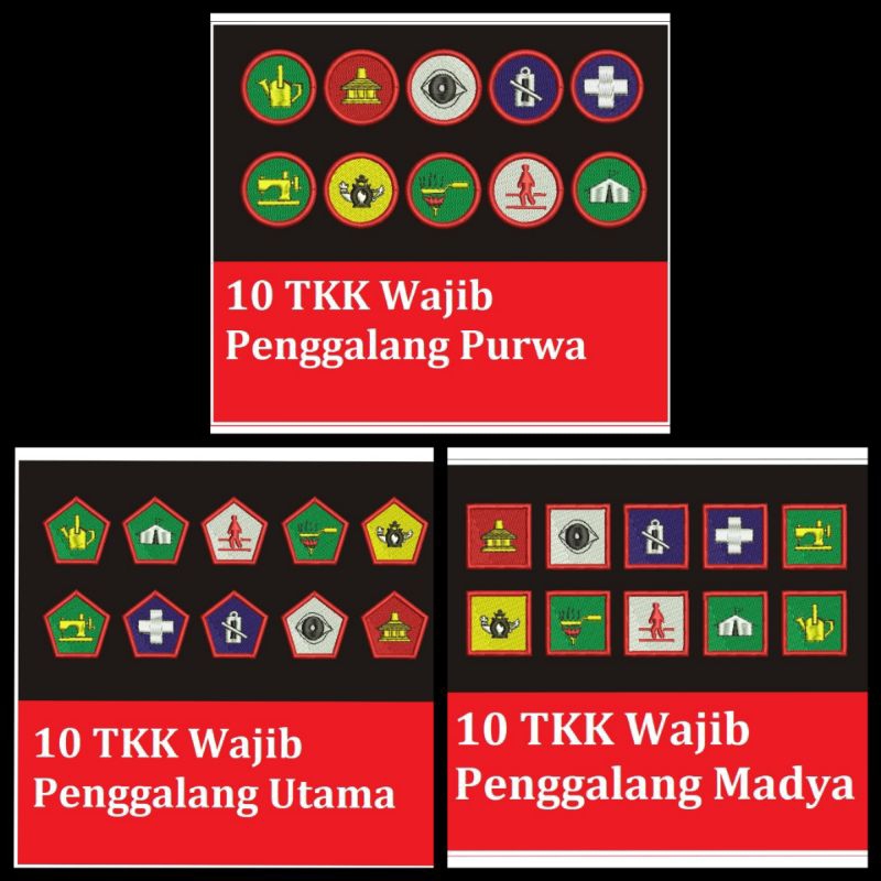 TKK Wajib Penggalang Purwa / Utama / Madya / Bed Bordir TKK Wajib Penggalang