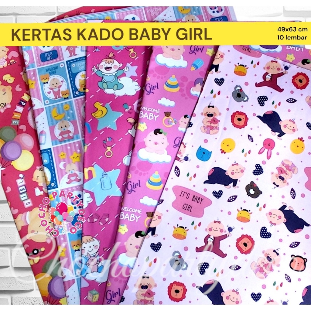 

KERTAS KADO BAYI BARU LAHIR ISI 10 / Kertas Kado Sansan Wawa BABY BOY BABY GIRL