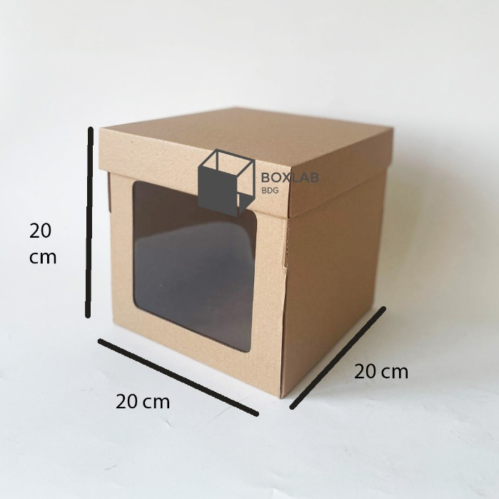 

Box Jendela Mika Tinggi 20x20x20cm, Box Chiffon Cake , kue Tart Pudding, E flute CM 202020